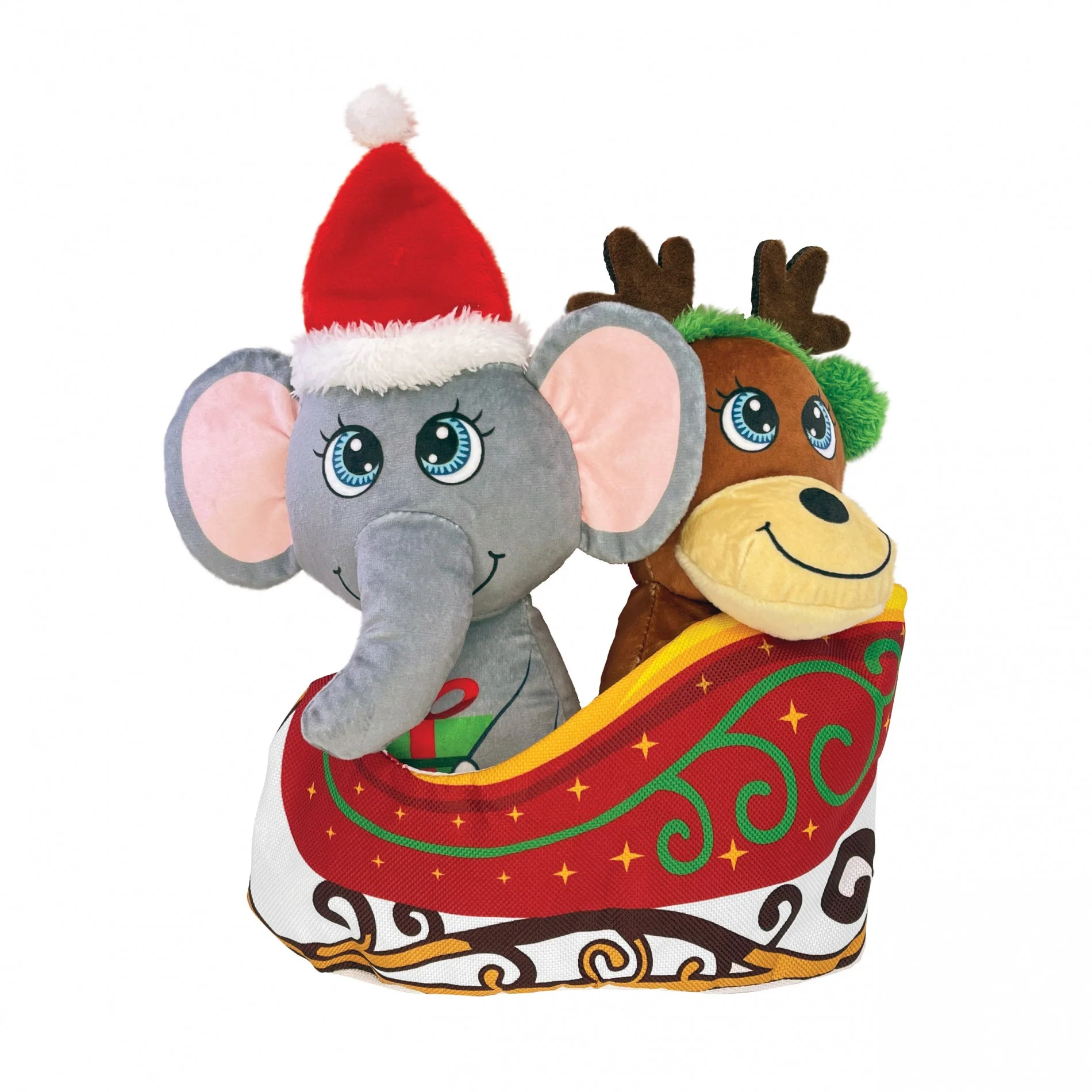 Peluche 3 en 1 traîneau de Noël